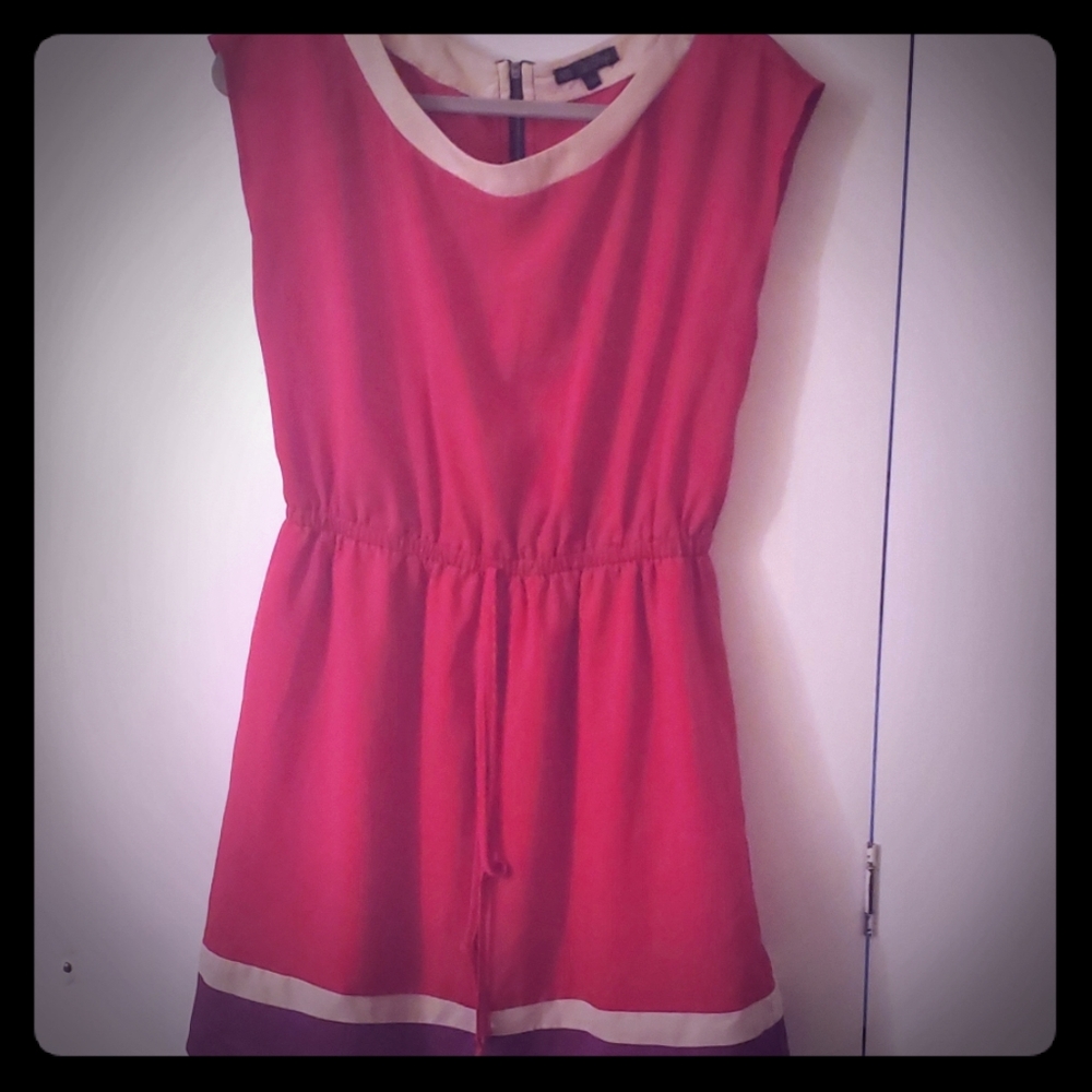 Red Dress with Purple and Off white detail